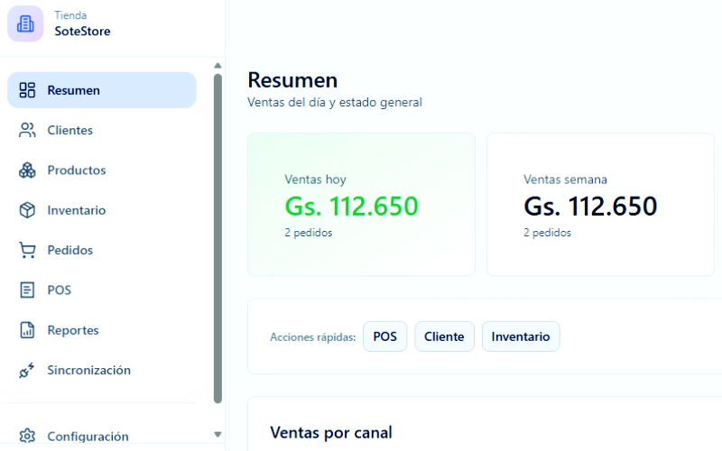 Sistema ZonaShop en PC