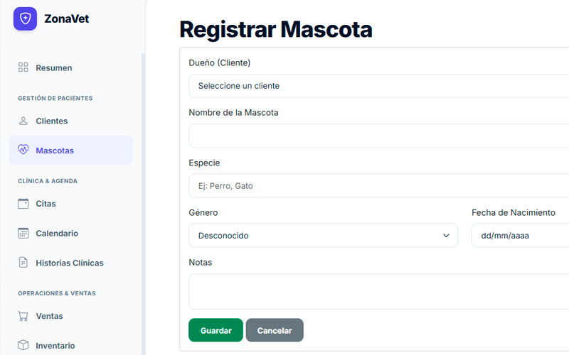 Sistema ZonaVet